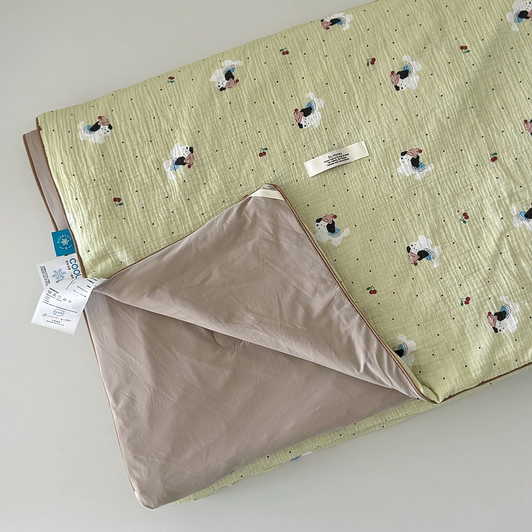 全棉皱皱纱可机洗空调薄被春芽萌犬150*200cm 1 份