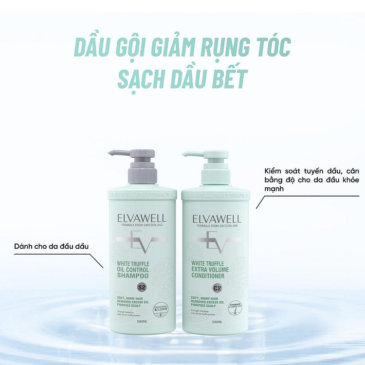 ELVAWELL 控油洗发水和护发素套装