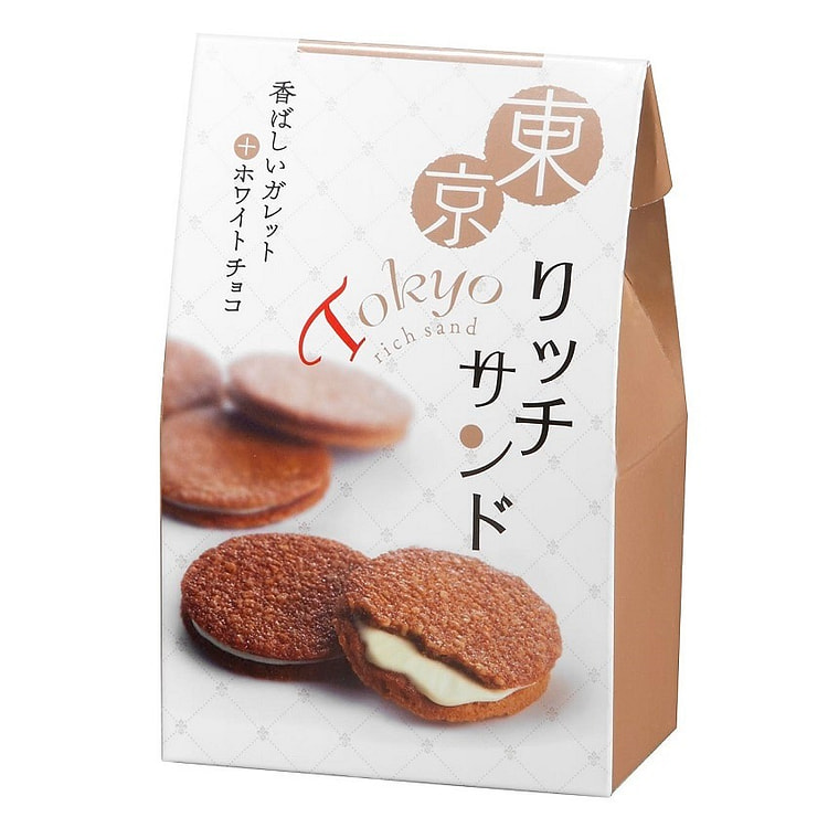 东京浓郁三明治白巧克力杏仁夹心饼干 6块装