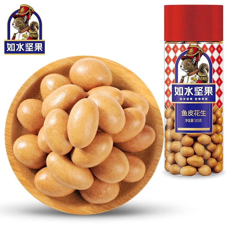 如水鱼皮花生豆505g鱼皮豆零食小吃休闲坚果 505 克