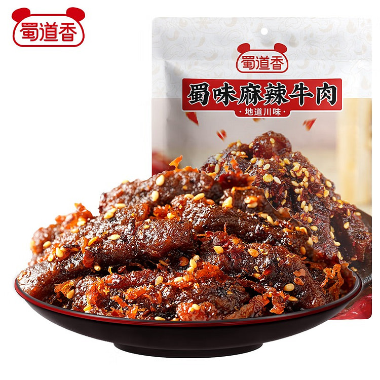 蜀道香 蜀味牛肉干 麻辣100g 独立袋装 休闲零食 肉干肉脯 四川特产小吃[4包]