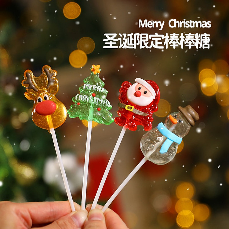 Christmas lollipop gift box with 12 pieces per box