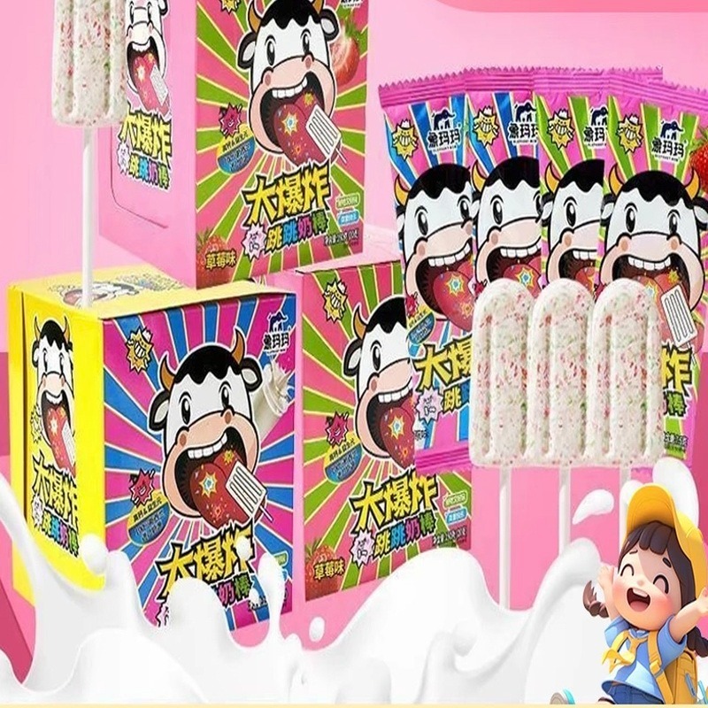 Xiang Mama Popping Milk Lollipop 10 count