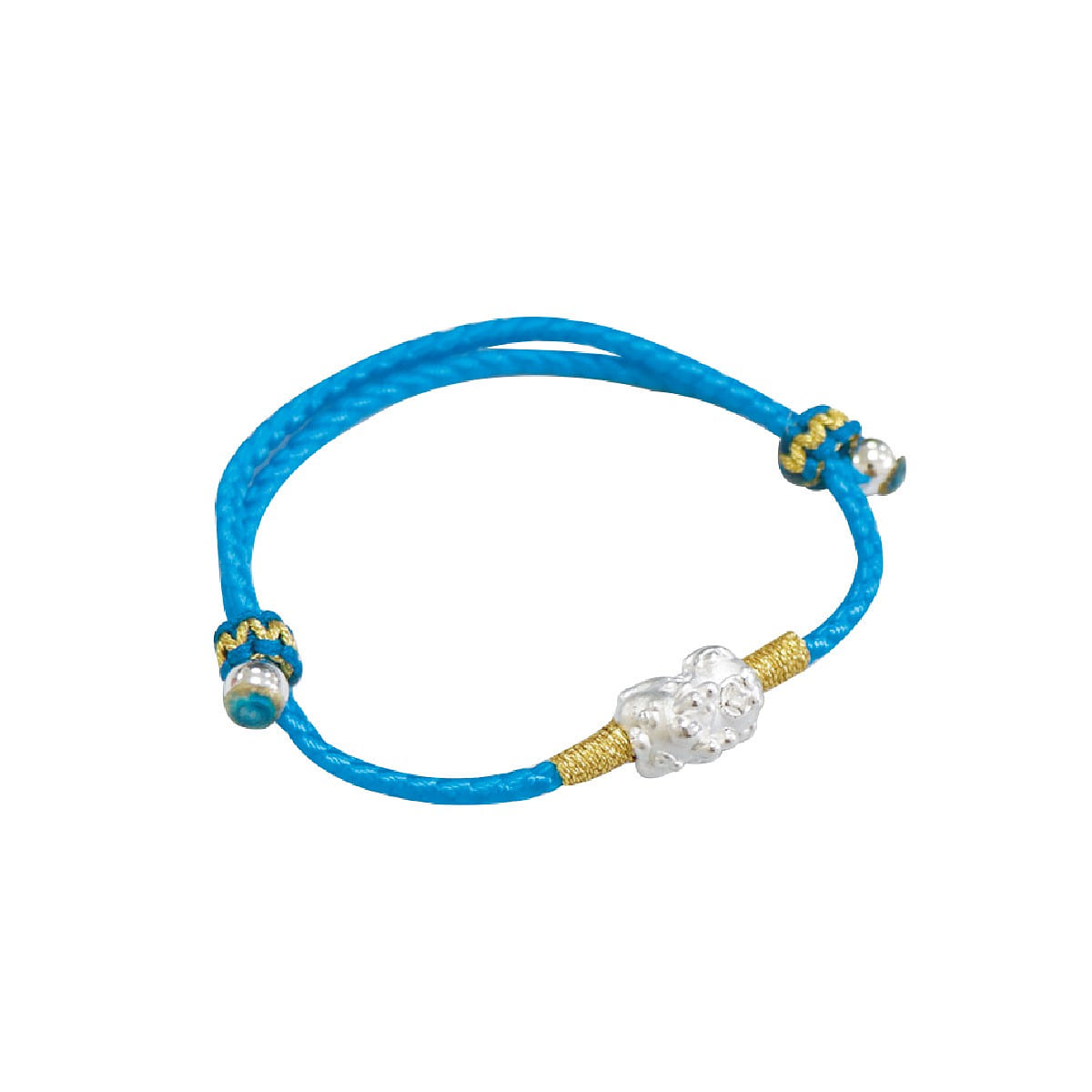 MAZUBUYBUY Baby Fortune Silver Blue Bracelet 1 pcs 34 g