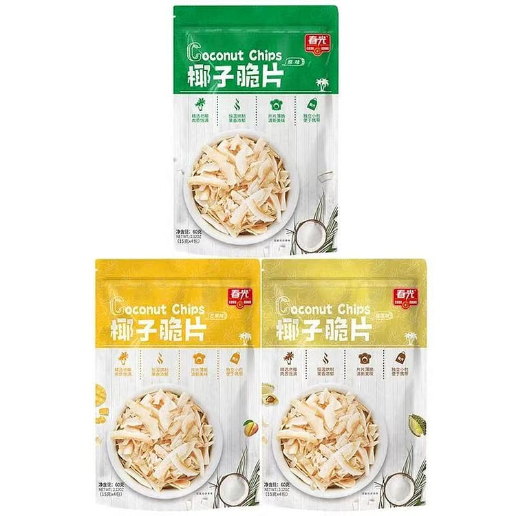 Spring Light Hainan Specialty Coconut Chips, 60g 180 g