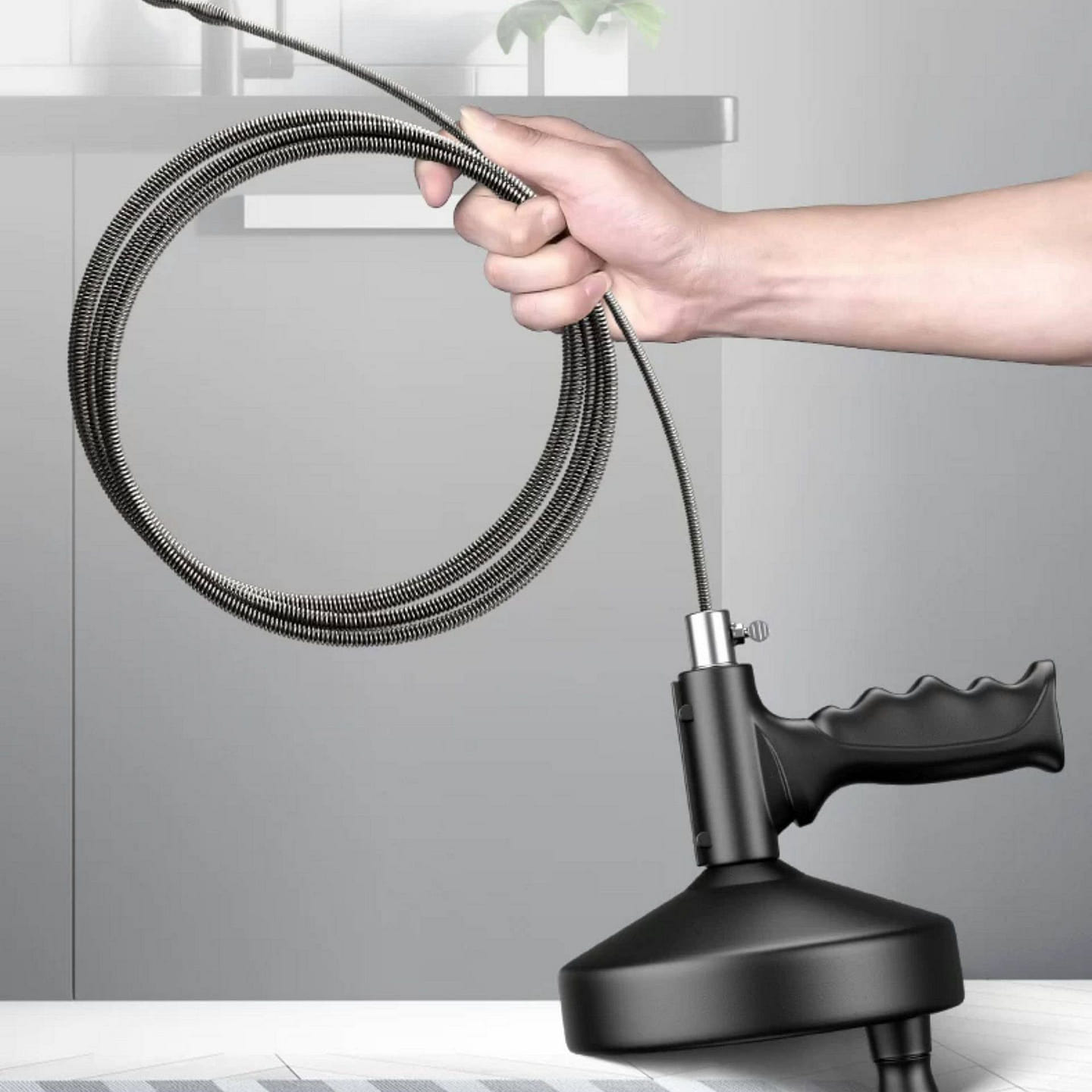 5-meter-long hand-cranked drain cleaner 1 each