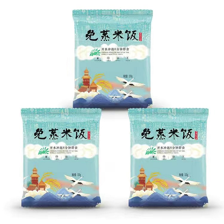 尚健冲泡米饭方便速食大米纯饭免蒸即食100g*3袋