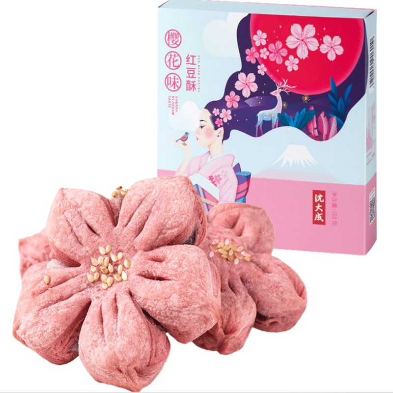 China Direct Mail Shanghai Shen Dacheng Cherry Blossom Flavored Red Bean Crispy 1 count
