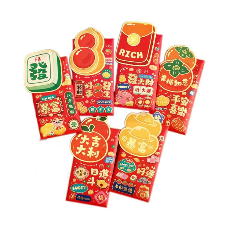 Year Of The Snake Red Envelope Bag -Melon And Fruit Long Style 2Packaging