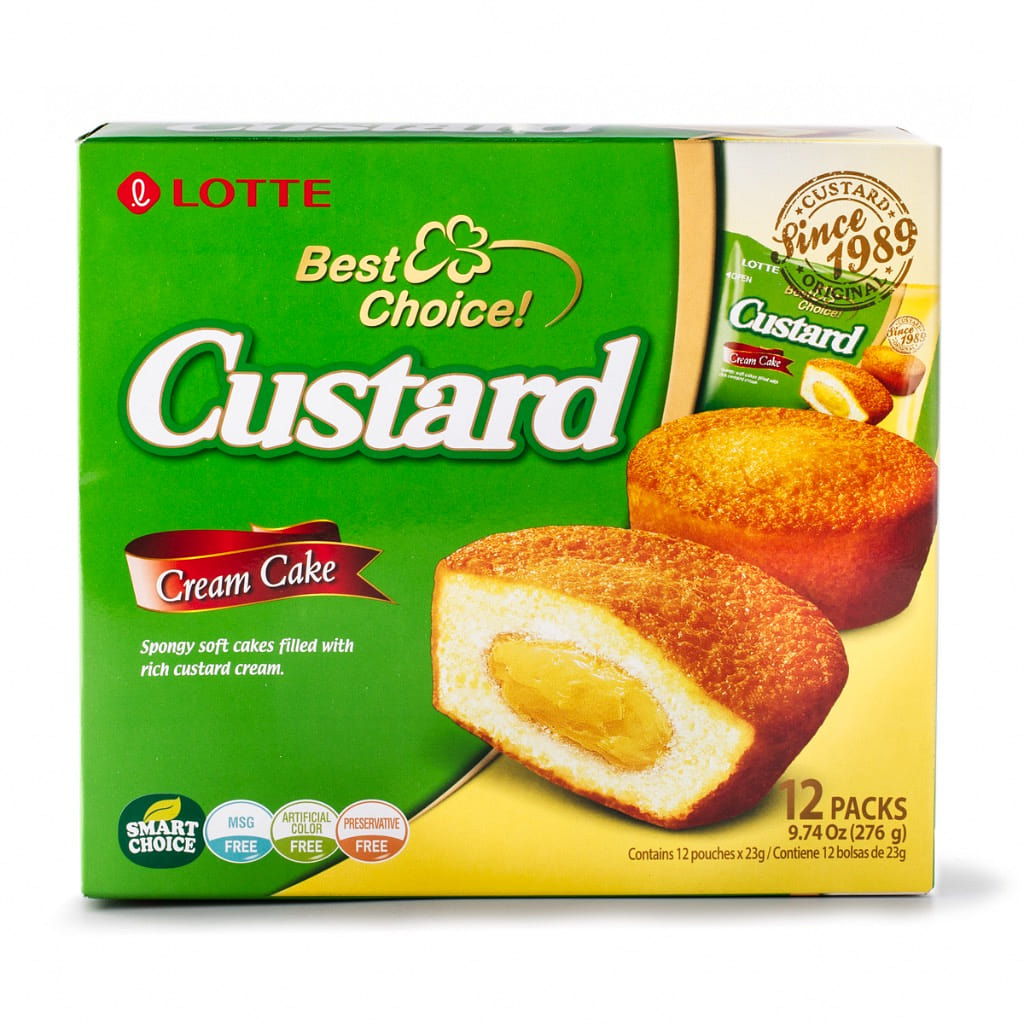 Bánh Bông Lan Nhân Trứng Sữa Lotte 276 g*8 pack