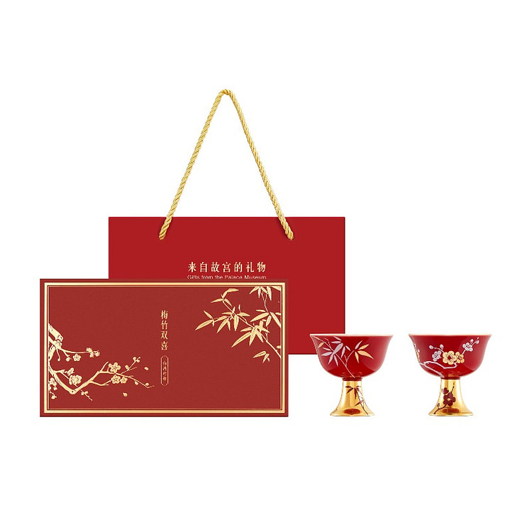 宫廷宝贝 梅竹双喜敬酒对杯 3.7*6.7厘米 1 盒