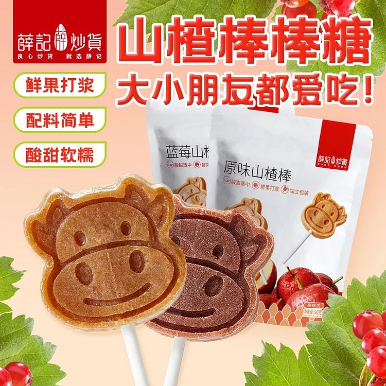 Xueji Roasted Snacks Hawthorn Lollipops 90g 90 g