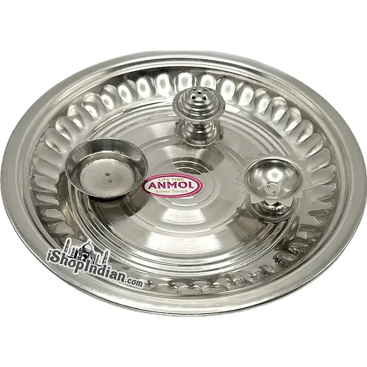 Pooja Thali - Stainless Steel -  8"