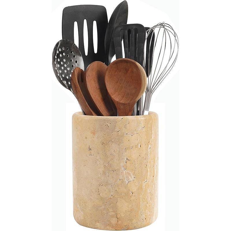 Radicaln Travertine BeigeMarble Utensil Holder6.5 1 each
