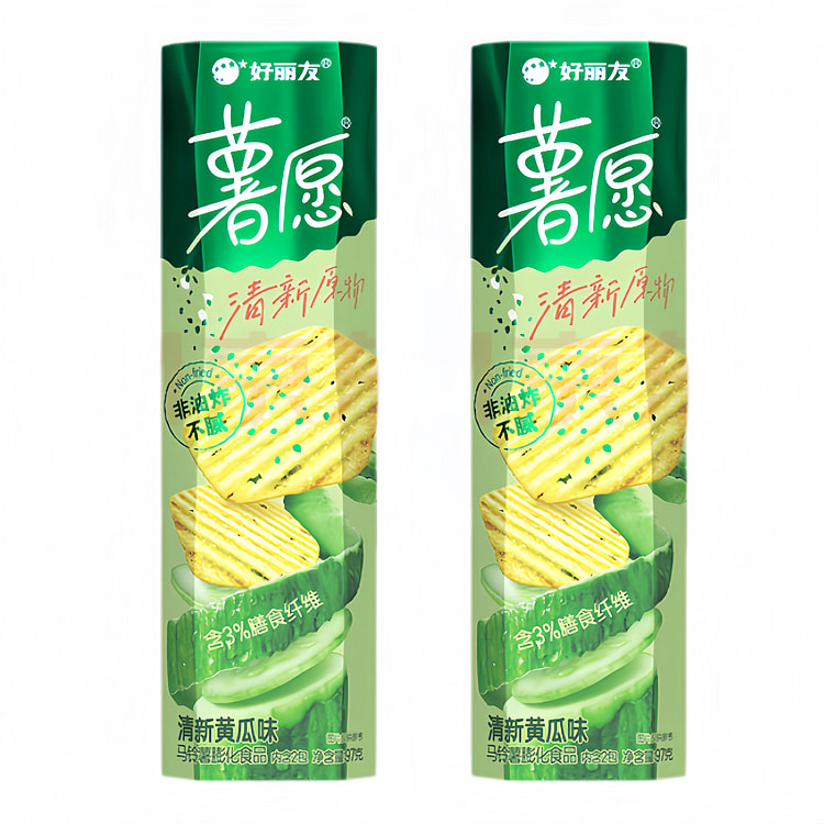 好丽友薯愿薯片清新黄瓜口味休闲零食办公室追剧必备