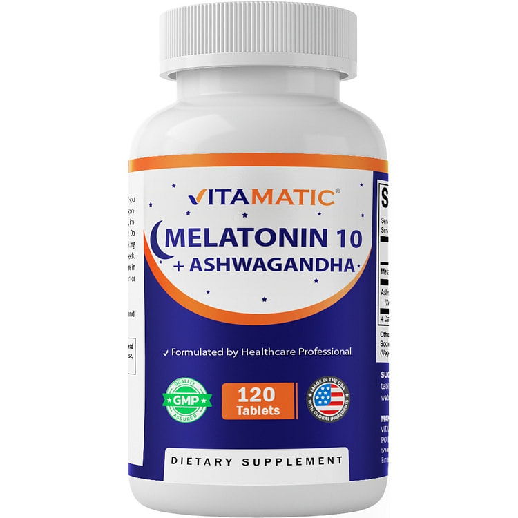 Melatonin 10mg with Ashwagandha 250 mg 120 Tablets
