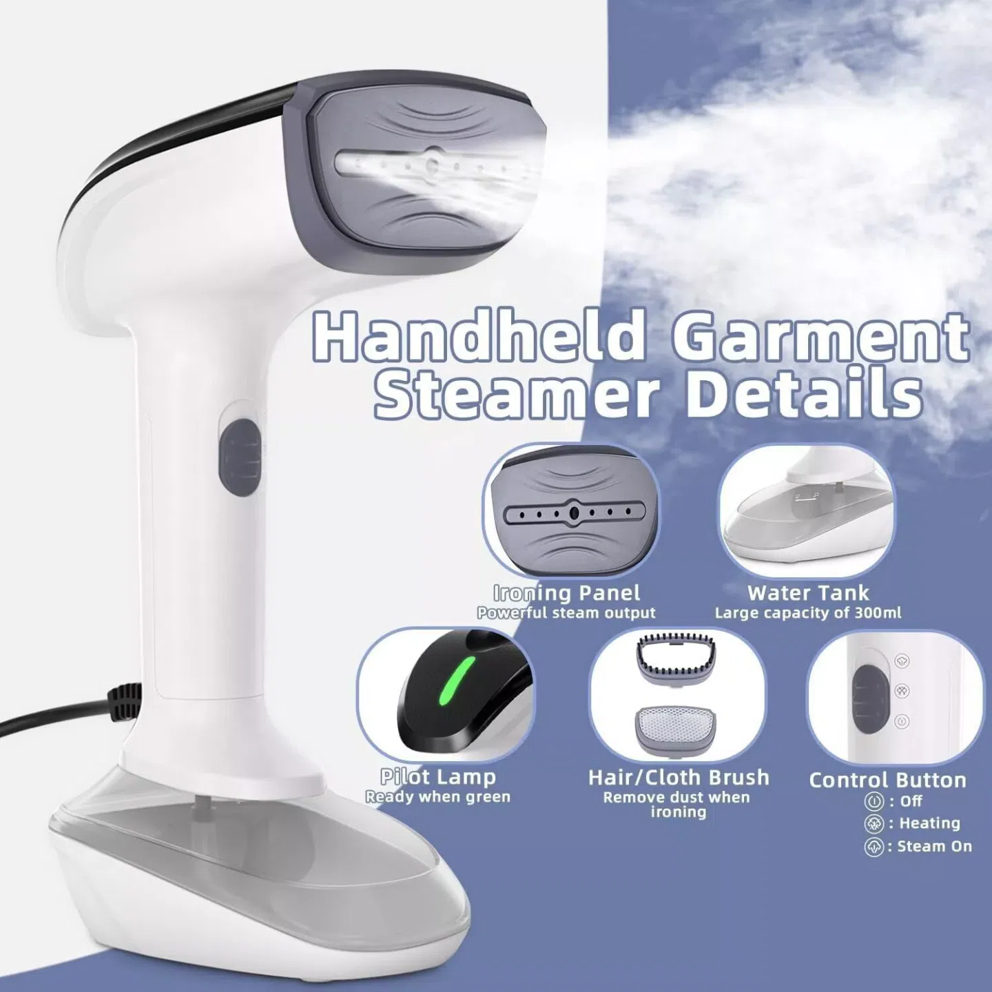1200W Portable Clothes Steamer Handheld 1 each