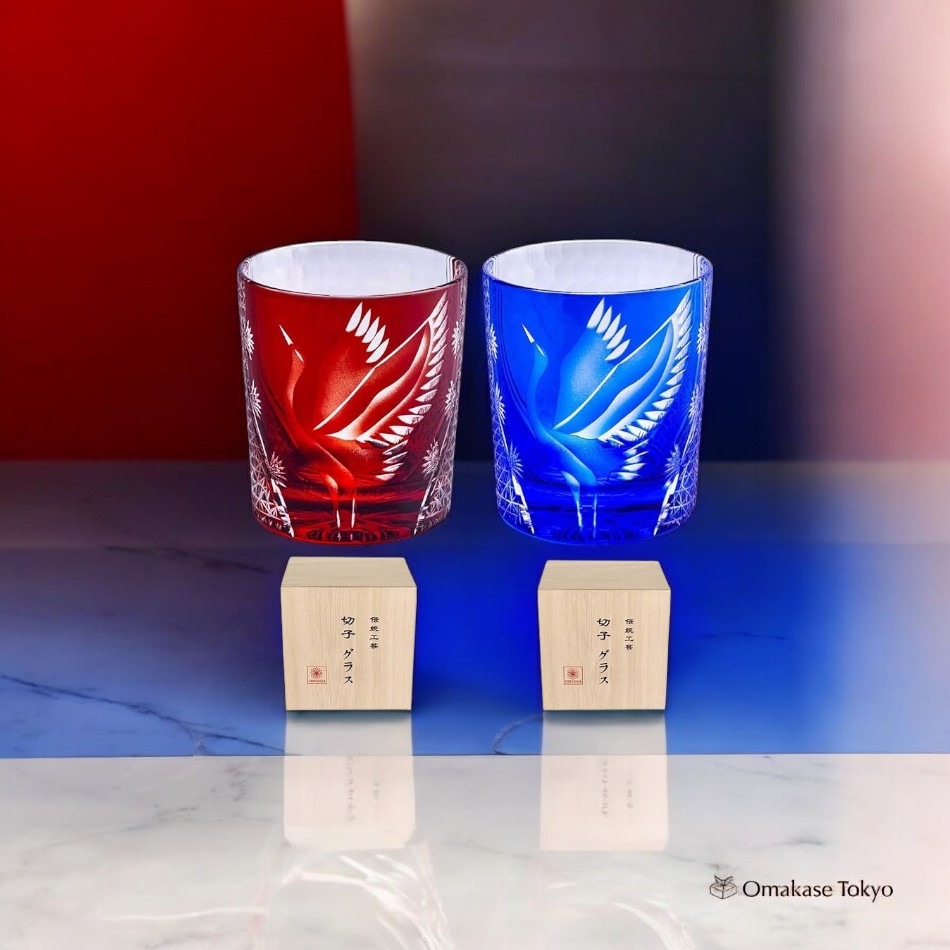 FONYUHUA Rock Glasses with Crane & Chrysanthemum 290 g
