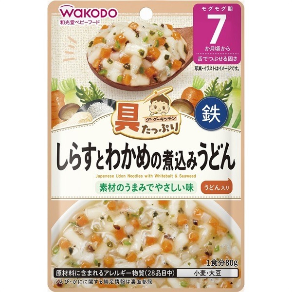 Wakodo Whitebait and Seaweed Stewed Udon 80g 1 each
