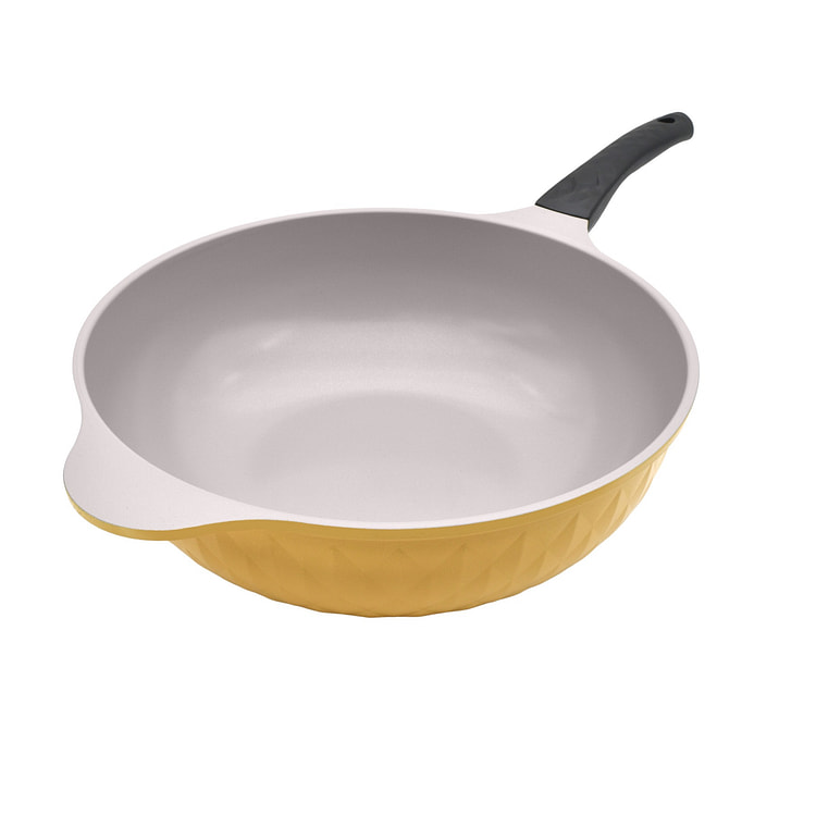 Ace Cook 32 cm (12.5") Gold  Ceramic Wok 3.9 lb