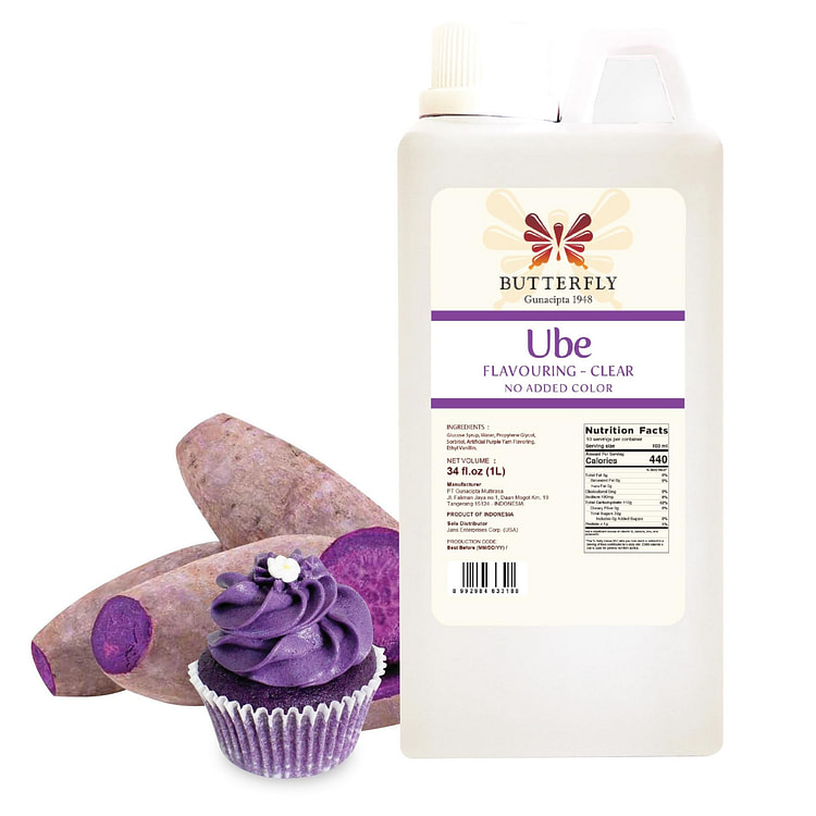 Butterfly Ube Flavoring Clear Color 1L - Pack of 1 34 fl.oz