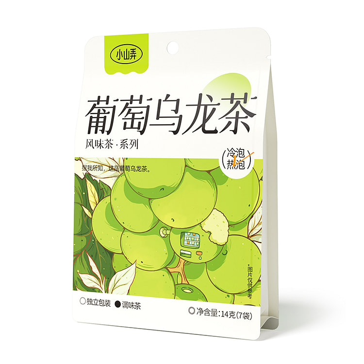 小山弄水果茶葡萄乌龙茶冲饮袋泡茶7小包14g*1袋