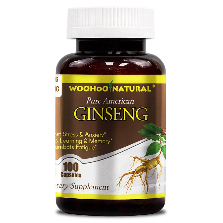 Pure American Ginseng Capsules 500mg 100 Capsules 1 bottle