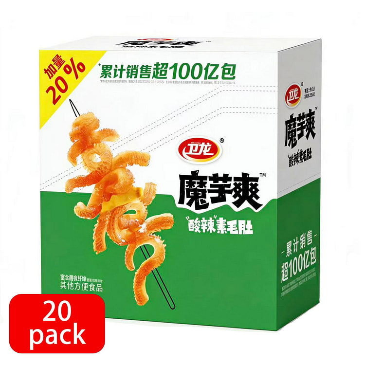 卫龙魔芋爽魔芋素毛肚酸辣味辣条小零食（20pcs） 360 克