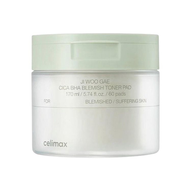 Celimax JIWOOGAE Cica BHA Blemish Toner Pad 60pads 60 count