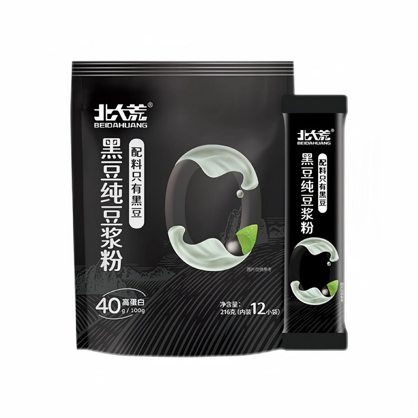 12 packs of pure black soybean milk powder 216 g