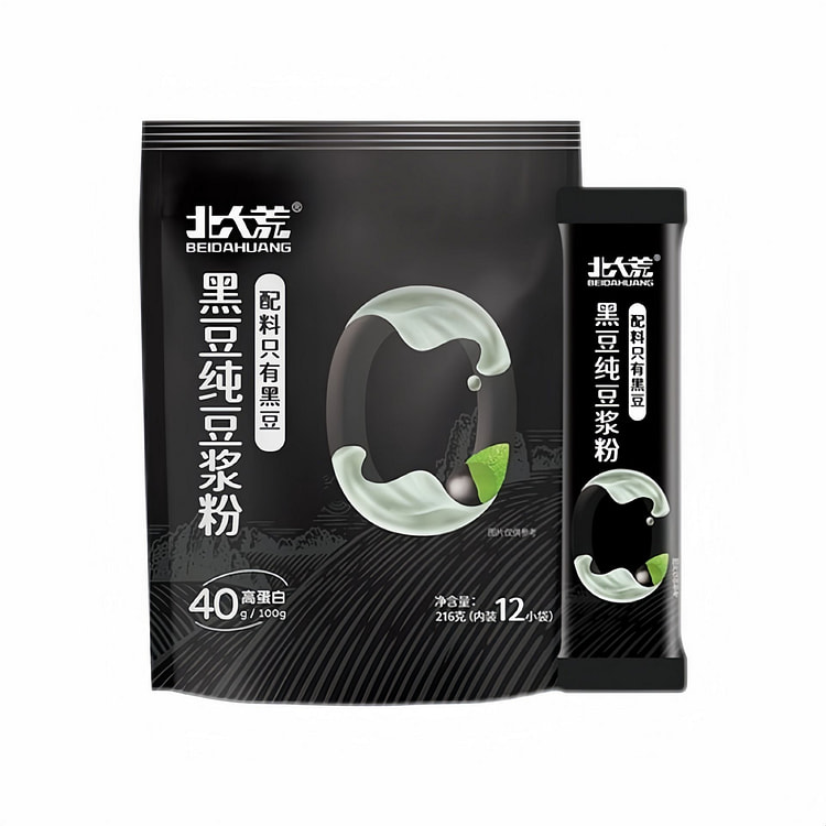 12 packs of pure black soybean milk powder 216 g