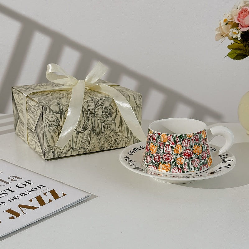 Vintage Iris Designer Coffee Cup and Saucer Set-Type C 1 each