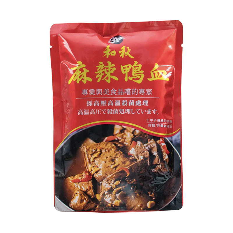 Tai Wan HEQIU FOOD Numbing Spicy Duck Blood 450G 1 each