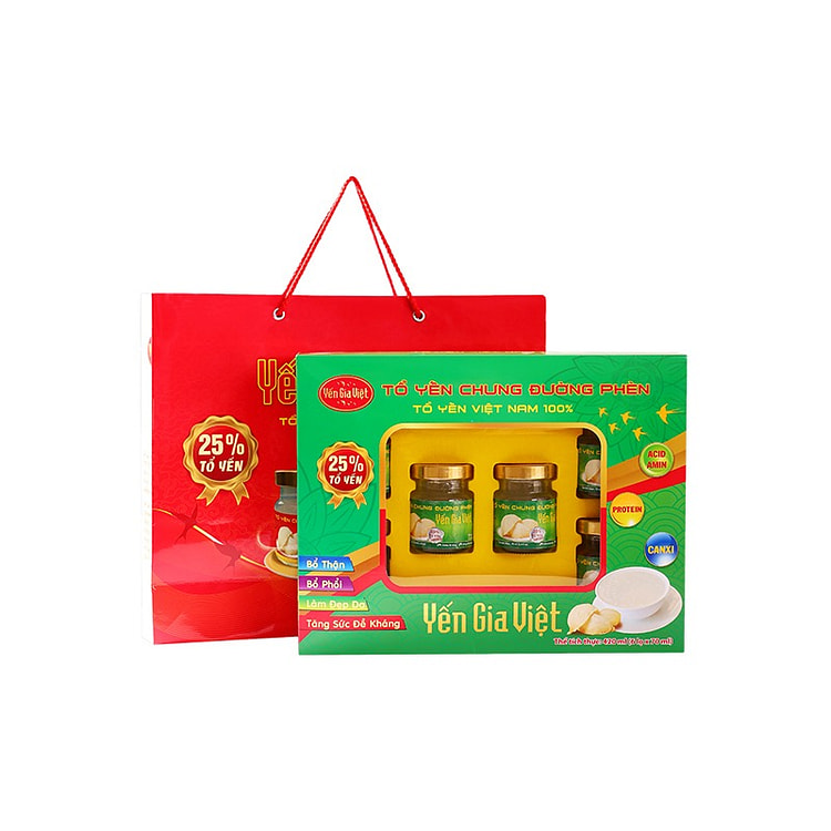 Yen Gia Việt TỔ YEN CHUNG HONG SAM TỔ HÊN VIỆT NAM 100% hương vị kẹo đá