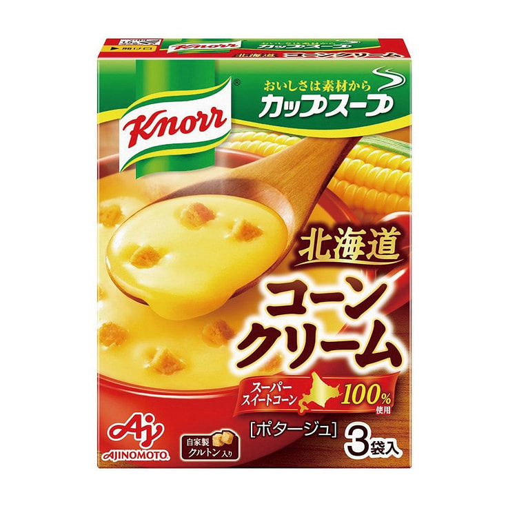 日本 AJINOMOTO 味之素 永野芽郁同款 奶油玉米浓汤 速食汤 18.6g*3包