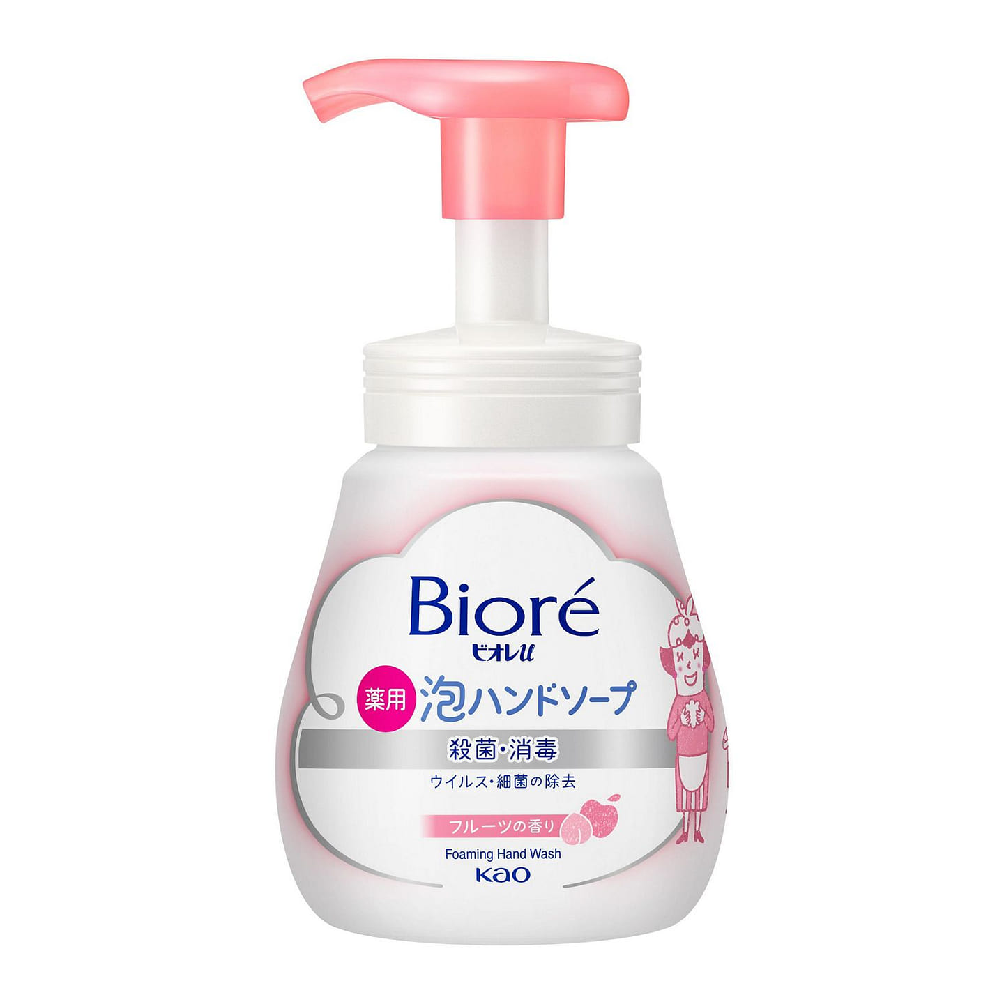 KAO Biore U Weak Acidic Foaming Hand Soap (Fruity) 240 ml(ミリリットル)