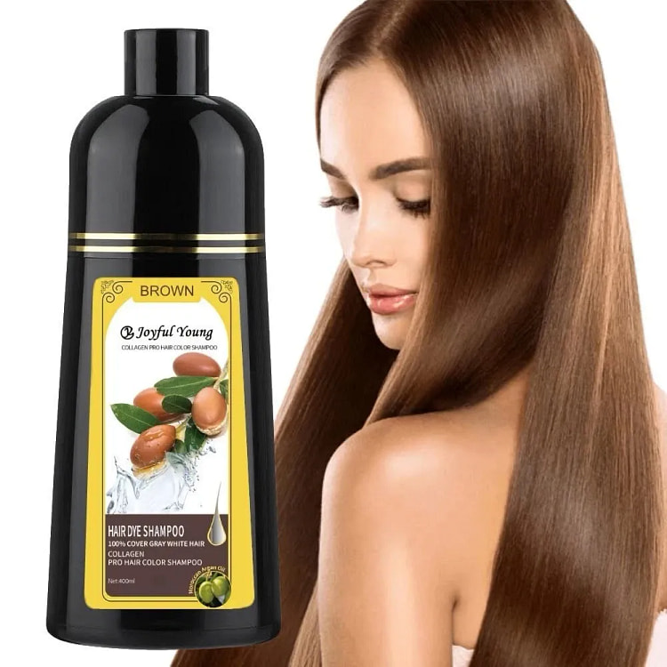 Medium Brown 3 in 1 Hair Dye Shampoo Gray Coverage 1 box