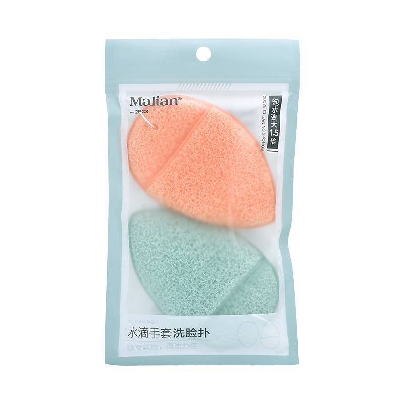 玛莉安 手套洗脸扑海绵洁面扑柔软洁肤搓脸泥膜清洁器 1 包