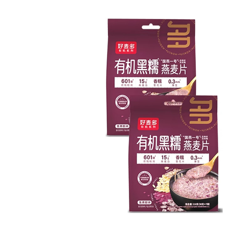 好麦多有机黑糯燕麦片210g*2袋