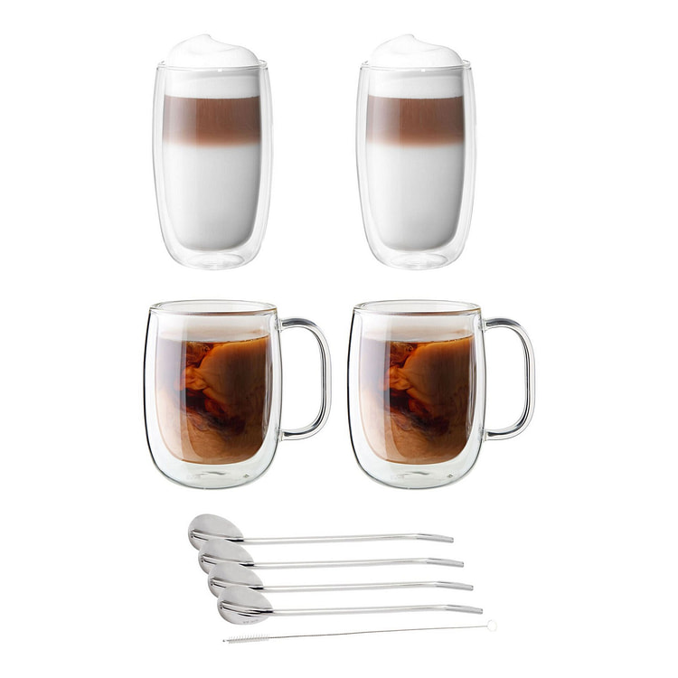 ZWILLING 9-pc Set Coffee mug/Latte Mug/Spoon Straw 1 each