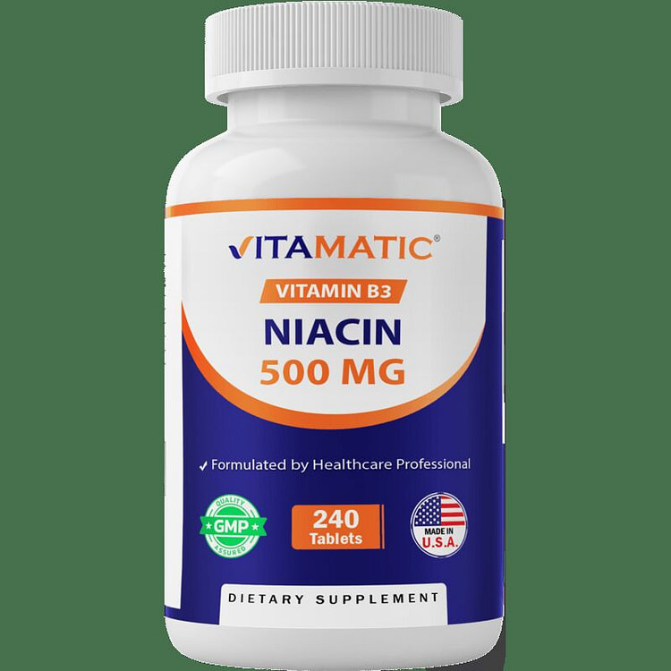 Niacin (Vitamin B3) 500mg - 240 Tablets
