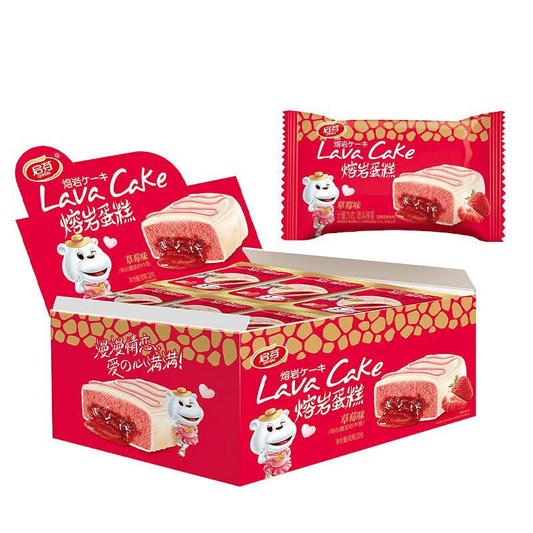 Qifen Lava Cake Snacks Strawberry Flavor 20 pack