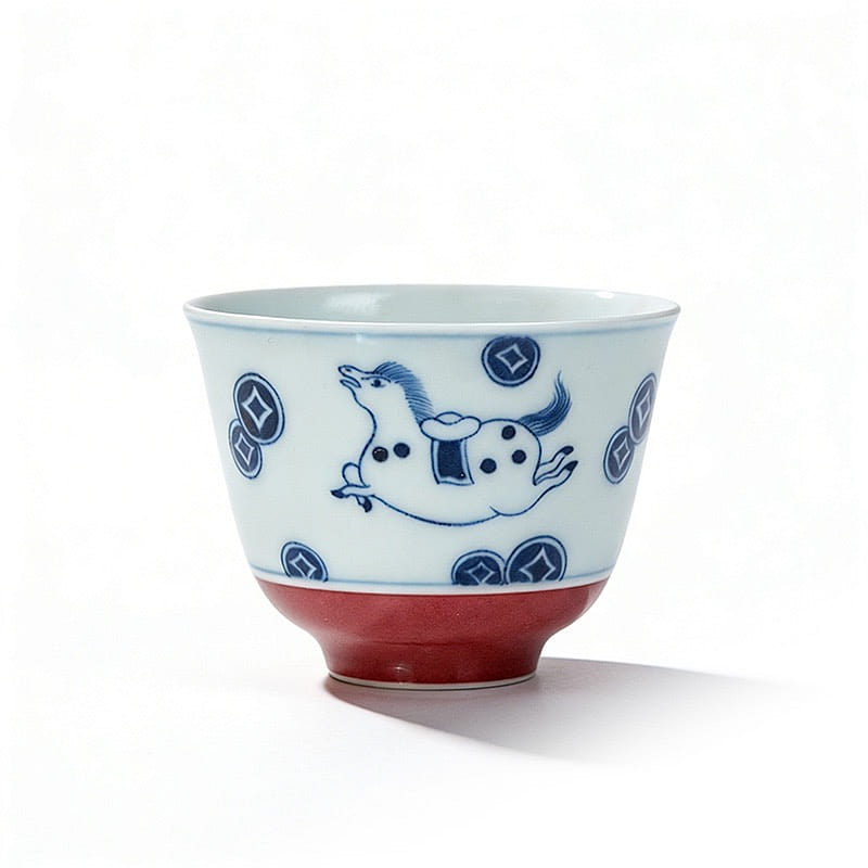 Elegant Cup Blue White with Xuande Red 1 count
