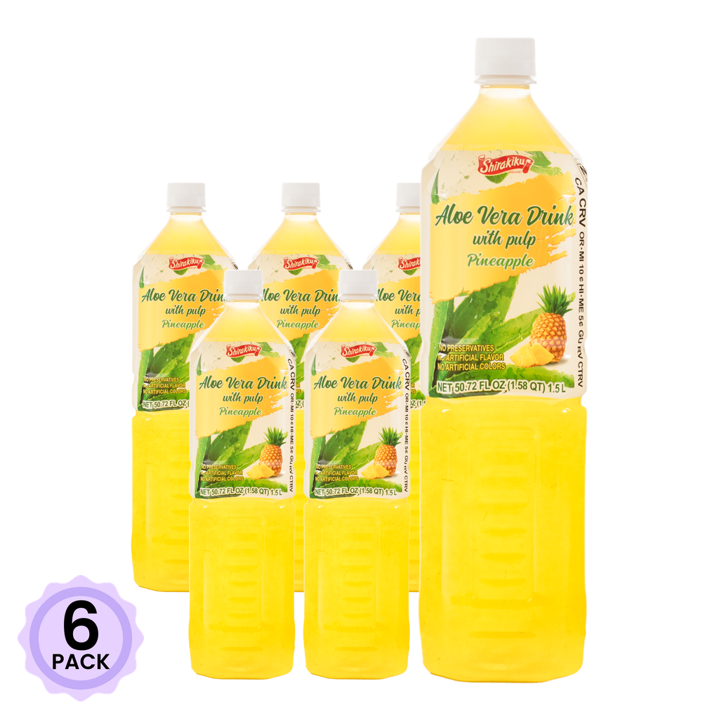 Get Shirakiku Aloe Vera Drink With Pulp Pineapple Flavor 50.72 fl.oz*6 pack  Delivered | Weee! Asian Market