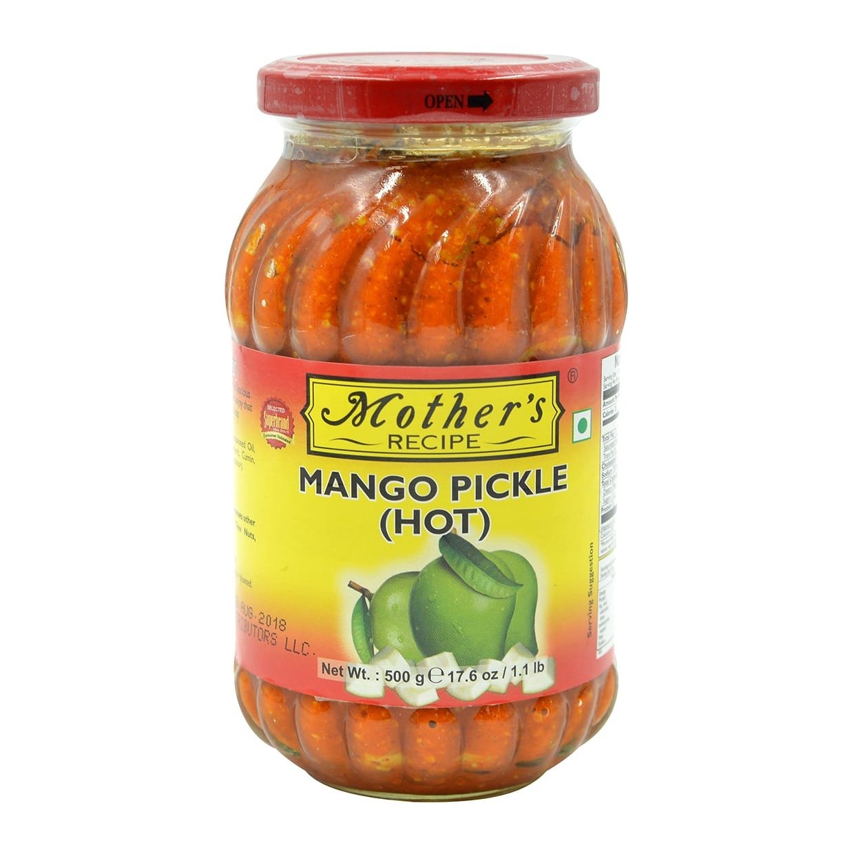 Mother's Recipe Mango Pickle HOT 500g 17.6 oz