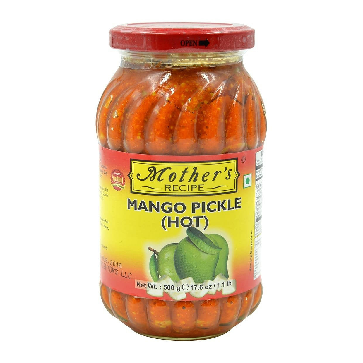 Mother's Recipe Mango Pickle HOT 500g 17.6 oz
