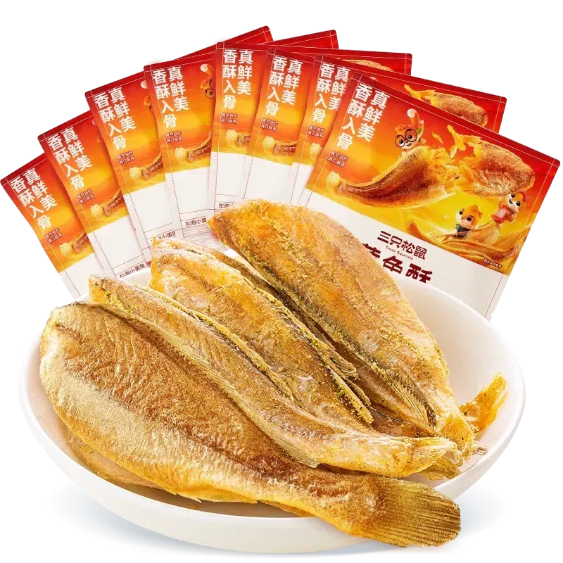 Three Squirrels Yellow croaker Crisp 14g 14 g*4 pack