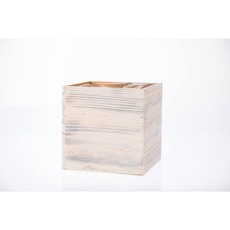 白色木质花盆（7 x 7 英寸） 1 个