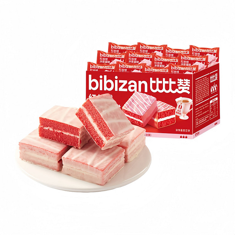 Bibizan Red Velvet Coated Cake Soft Bread 300g 1 box