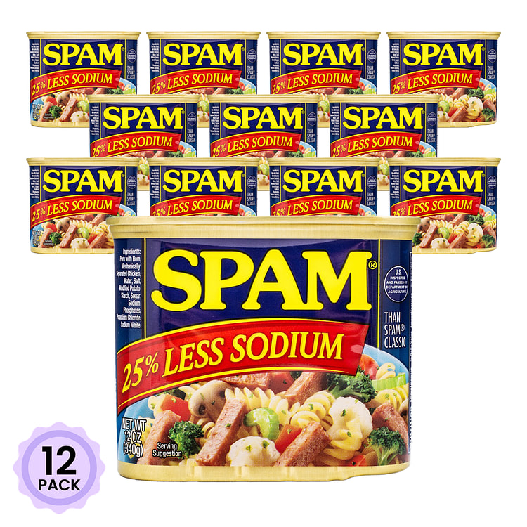 Spam 25% Less Sodium Lunch Meat 12 oz*12 pack